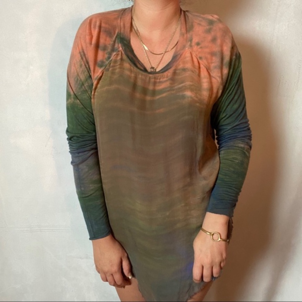 Raquel Allegra Silk Tie Dye Long Sleeve Shirt